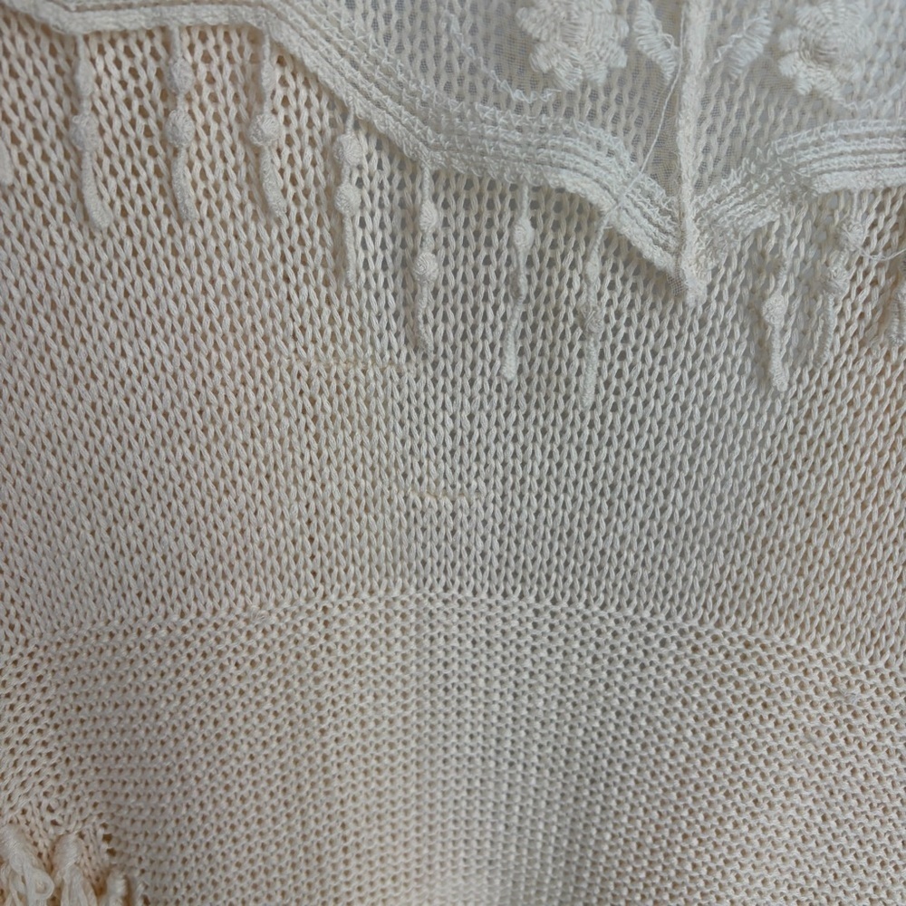 Lace Prairiecore Crochet Fringe Cardigan - Size L - Picture 9 of 9
